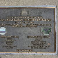 The plaque commemorating the 2/13th Infantry Battalion of the Second World War