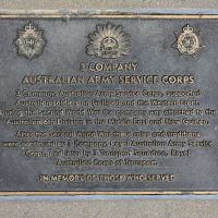 The plaque commemorating 3 Company, Australian Army Service Corps