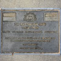 The plaque commemorating the 7th Battalion of the Second World War