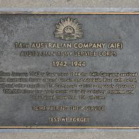 The plaque commemorating the 14th Australian Company (AIF) Australian Army Service Corps of the Second World War