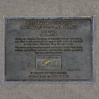 The plaque commemorating Australian Civilian Medical/Surgical Teams during the Vietnam War