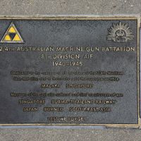 The plaque commemorating the 2/4th Australian Machine Gun Battalion of the Second World War