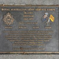 The plaque commemorating the Royal Australian Army Service Corps Vietnam