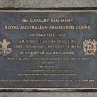 The plaque commemorating the 3rd Cavalry Regiment Vietnam