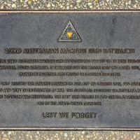 The plaque commemorating the 2/3rd Australian Machine Gun Battalion of the Second World War