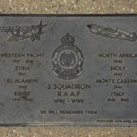 The plaque commemorating 3 Squadron RAAF