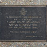 The plaque commemorating 5 Army Co-op Squadron AFC-RAAF