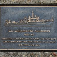 The plaque commemorating the 16th Minesweeping Squadron that saw service during the Indonesian Confrontation