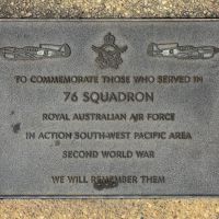The plaque commemorating 76 Squadron RAAF of the Second World War
