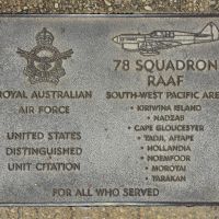 The plaque commemorating 78 Squadron RAAF of the Second World War
