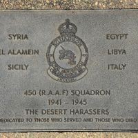 The plaque commemorating 450 Squadron RAAF of the Second World War