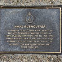 The plaque commemorating HMAS Rushcutter during the Second World War