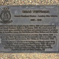 The plaque commemorating HMAS Westralia of the Second World War