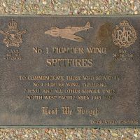The plaque commemorating No. 1 Fighter Wing of the Second World War