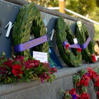 Wreaths laid at Bridgewater War Memorial 