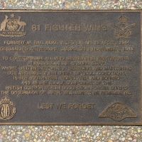 The plaque commemorating 81 Fighter Wing RAAF of the Second World War