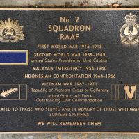 The plaque commemorating No. 2 Squadron RAAF