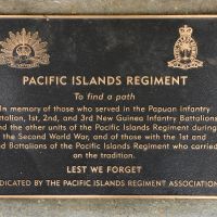 The plaque commemorating the Pacific Islands Regiment