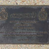 The plaque commemorating 463 & 467 Lancaster Squadrons RAAF of the Second World War