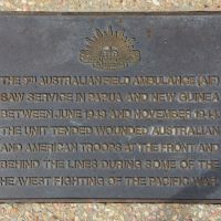 The plaque commemorating the 9th Australian Field Ambulance of the Second World War