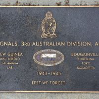 The plaque commemorating Signals, 3rd Australian Division, AIF of the Second World War