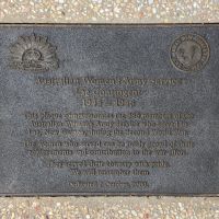 The plaque commemorating the Australian Women's Army Service, Lae Contingent of the Second World War
