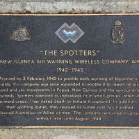 The plaque commemorating 'The Spotters', New Guinea Air Warning Wireless Company of the Second World War