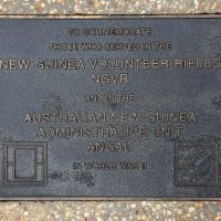 The plaque commemorating the New Guinea Volunteer Rifles & Australian New Guinea Administrative Unit of the Second World War