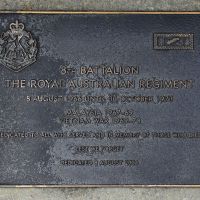 The plaque commemorating the 8th Battalion, The Royal Australian Regiment