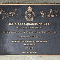 The plaque commemorating 466 & 462 Squadrons RAAF of the Second World War