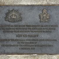 The plaque commemorating the Australian Intelligence Corps