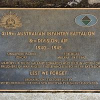 The plaque commemorating the 2/19th Australian Infantry Battalion of the Second World War