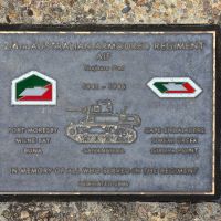 The plaque commemorating the 2/6th Australian Armoured Regiment of the Second World War