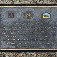 The plaque commemorating the 2/8th Australian Armoured Regiment of the Second World War