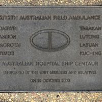 The plaque commemorating the 2/12th Field Ambulance, Australian Hospital Ship Centaur of the Second World War