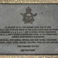 The plaque commemorating RAAF Airfield Construction Squadrons