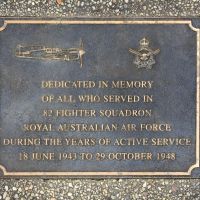 The plaque commemorating 82 Fighter Squadron RAAF of the Second World War