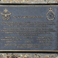 The plaque commemorating 24 Squadron RAAF of the Second World War