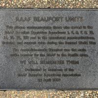 The plaque commemorating RAAF Beaufort Units of the Second World War