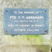 C F Abraham Memorial Plaque - Liz Williamson, 11 May 2019