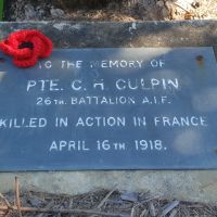C H Culpin Memorial Plaque - Liz Williamson, 11 May 2019