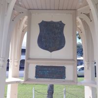 Back of Linville Memorial showing plaques