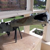Linville Memorial, close up of front of German machine gun