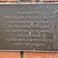 Accompanying plaque for Pearl Harbour Plaque at the Allies Memorial