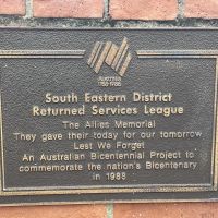 Footpath Plaque of the Allies Memorial, to be found on the Wall