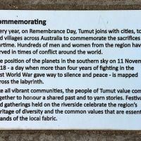 The plaque acknowledging local commemoration of Remembrance Day, to mark the anniversary of the end of the fighting of the First World War