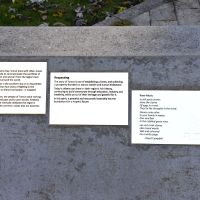 The final group of interpretive panels, including the completed poem 'River Music'