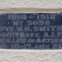 The individual plaque for Private William Henry Smith