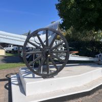 Restored German Army Cannon (WWI) behind the Memorial Gates