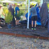 Some of the many volunteers involved in the planting 